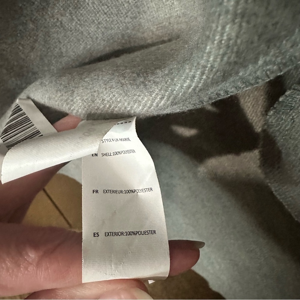 Revamped Grey Waterfall Collar Waist Tie Women's Coat Sz XS Cozy Fall Academia - Picture 9 of 9